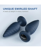 Noah App - Controlled Rotating Butt Plug - Navy Blue