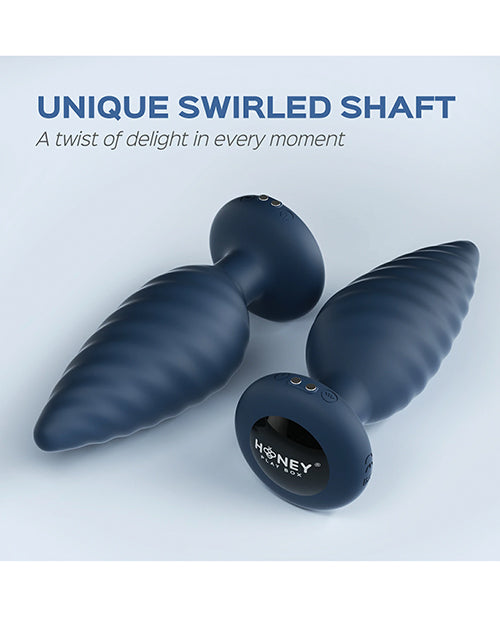 Noah App - Controlled Rotating Butt Plug - Navy Blue