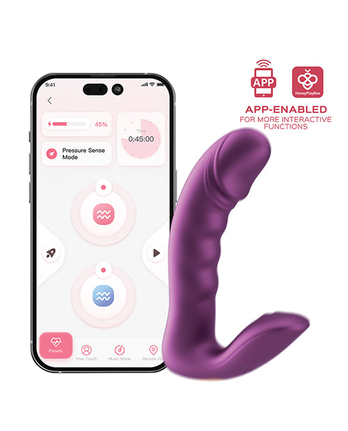 RORA 2 Pressure Sensing App - Controlled Rotating G - Spot Vibrator & Clitoral Stimulator - Purple