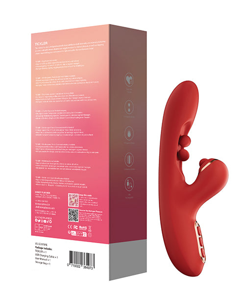 Tickler Wiggling G - Spot Vibrator & Tapping Clitoral Stimulator - Red