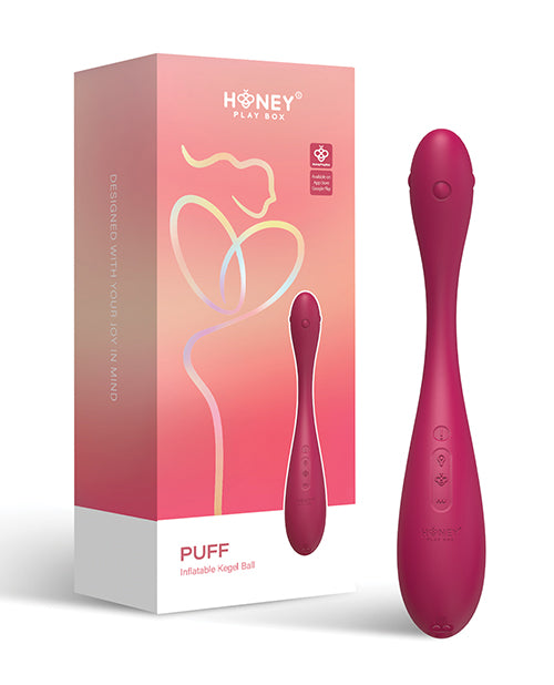 Puff App - Controlled Inflatable Kegel Ball - Dark Red