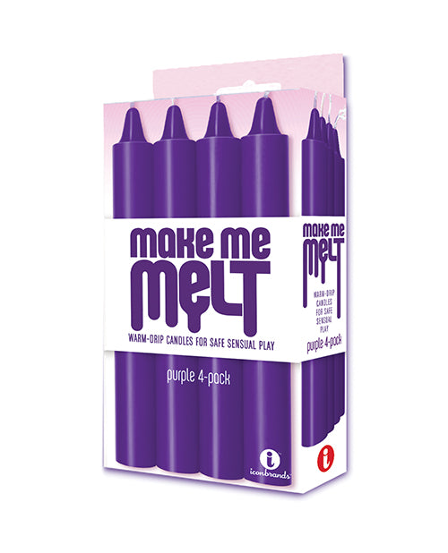 The 9' Make Me Melt Sensual Warm - Drip Candles - Purple Pack of 4