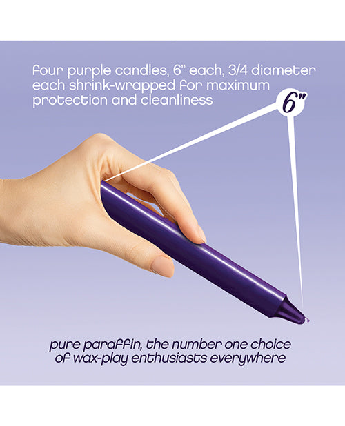 The 9' Make Me Melt Sensual Warm - Drip Candles - Purple Pack of 4