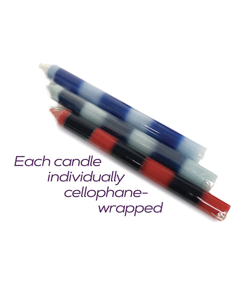 The 9' Make Me Melt Sensual Warm Drip Candles - Passionettes Stripes Pack of 3