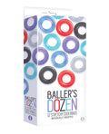 The 9' Baller' Dozen Original 12 pc Cockring Set - Asst. Colors