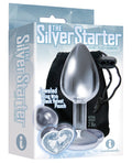 The 9' The Silver Starter Bejeweled Heart Stainless Steel Plug - Diamond