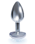 The 9' The Silver Starter Bejeweled Heart Stainless Steel Plug - Diamond