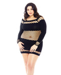 Nothing to Hide Nylon & Diamond Net Chemise Black