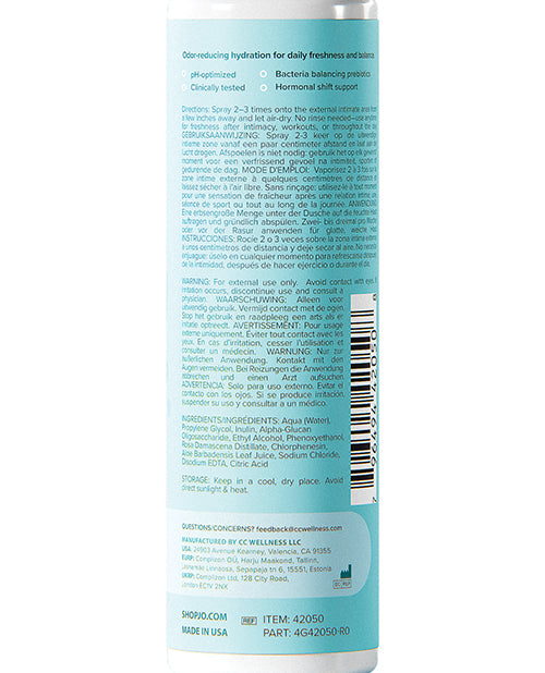 JO Vitalize Balance Refreshing Intimate Mist - Rose Scented - 2 oz Bottle