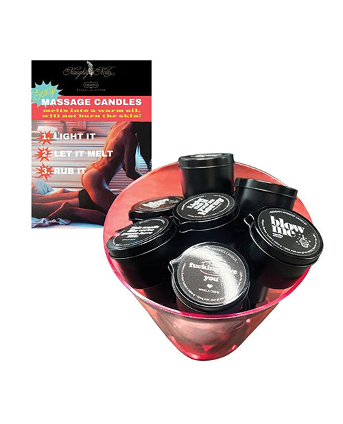 Kama Sutra 16 pc Pre Pack in a Bowl Tin Massage Candle w/Pour Spout