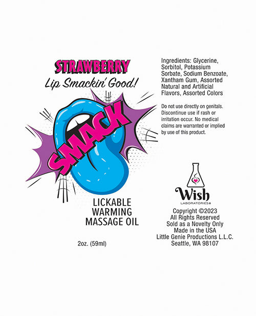 Smack Warming Massage Oil - Strawberry