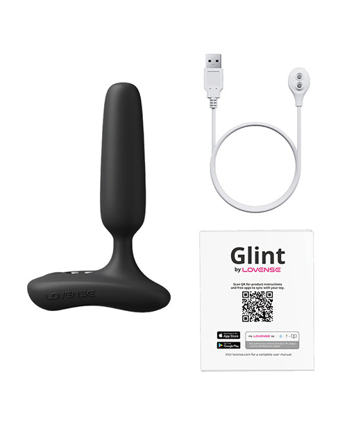 Lovense Glint App Controlled Touch Responsive Vibrating Butt Plug - Black