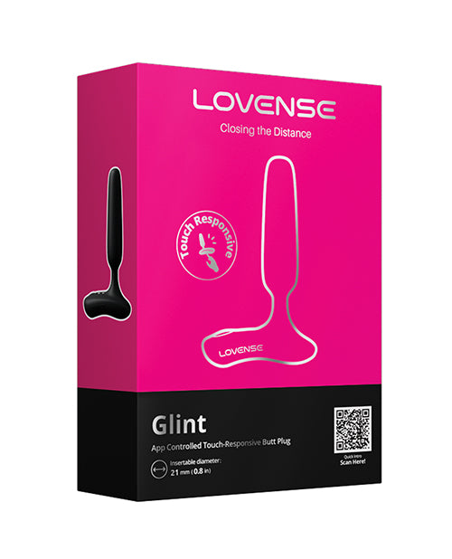 Lovense Glint App Controlled Touch Responsive Vibrating Butt Plug - Black