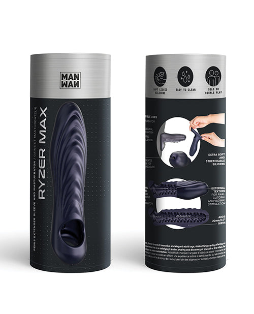 Man Wand RYZER Max Penis Sleeve - Black Plum