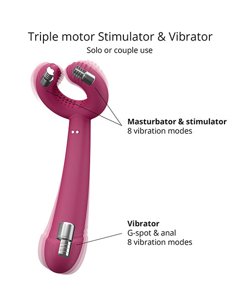Love to Love Please Me Multi - Play Vibrator - Plum Star