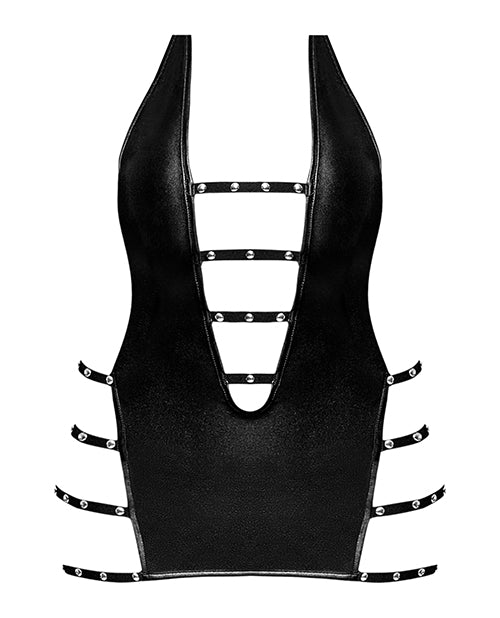 Lust Portia Mini Dress w/Plush Elastic Strapping Black