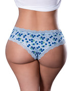 Sweet Treats Crotchless Boy Short w/Wicked Sensual Care Blueberry Lube - Blue