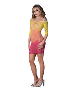 Seamless Ombre Half Sleeve Dress - Sunset Ombre