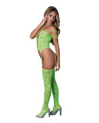 Seamless Strappy Body Stocking - Neon Green