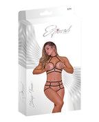 Strap - Tease Cupless Choker Bra & Open Cage Short Black