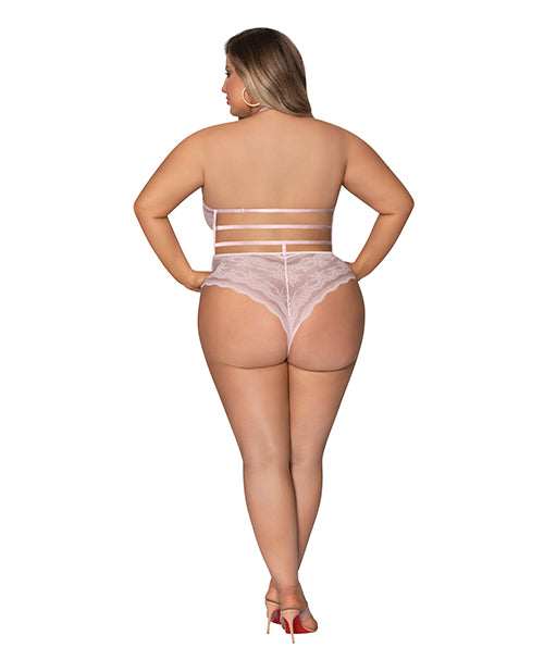 Seabreeze Strappy Back Teddy w/Snap Crotch Blush