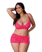 Get It Girl Lace Bra w/Skirt & Thong - Pink