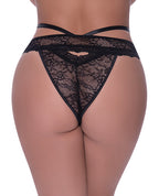 Ooh La Lace Peek - a - Boo Cheeky Panty Black
