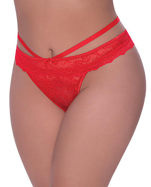 Ooh La Lace Peek - a - Boo Cheeky Panty Red