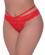 Ooh La Lace Peek - a - Boo Cheeky Panty Red