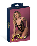 Black Cherry Halter Teddy - Black