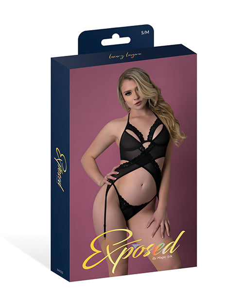 Rush Merry Widow & Panty Set - Black