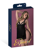 Rush Lace & Mesh Baby Doll - Black