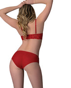 Rush Lace & Mesh Bra & Panty 2 pc Set - Red