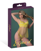Daffodil Dreams Lace & Mesh Baby Doll w/G - String - Yellow