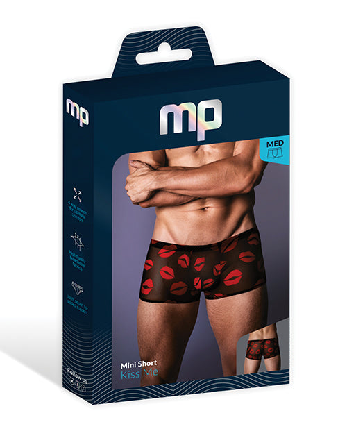 Kiss Me Stretch Mesh Mini Short Blk/Rd