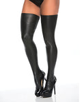 Wet Look Thigh Highs Black