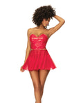 Wet Look Two in One Babydoll Red