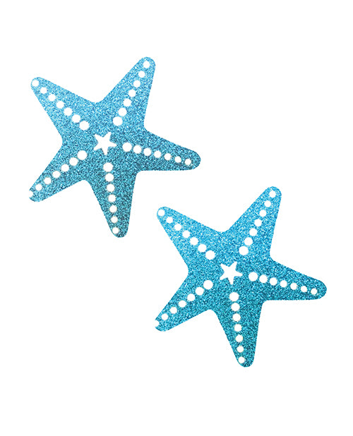 Neva Nude Glitter Starfish Under the Sea Pasties - Blue