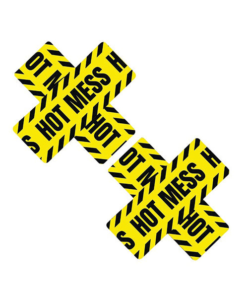 Neva Nude Blacklight Hot Mess X Pasties - Black/Yellow