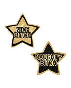 Neva Nude Nice / Naughty Bitch Glitter Stars - Black/Gold