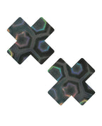 Neva Nude Holographic X Factor Pasties - Black