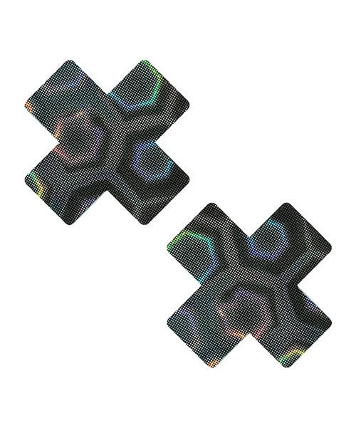Neva Nude Holographic X Factor Pasties - Black
