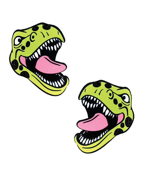 Neva Nude Black Light Dinosaur Pasties - Green
