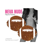 Neva Nude Football Glitter Pasties - Brown