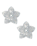 Neva Nude Burstin Blooms Crystal Jewel Reusable Silicone Nipple Pasties - Clear