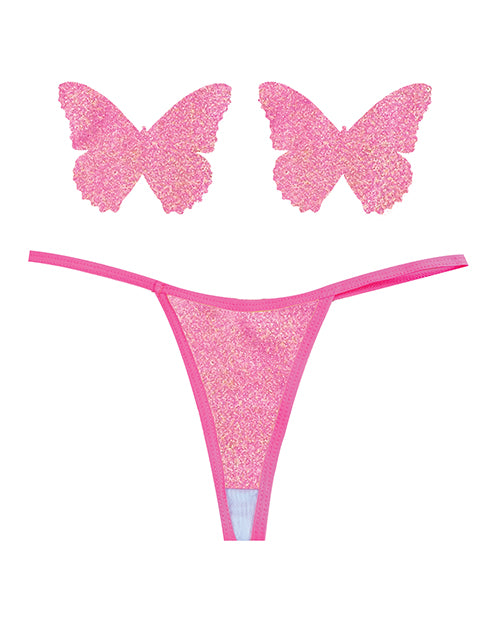 Neva Nude Naughty Knix Bella Rosa Shimmer G - String & Pasties - Soft Pink