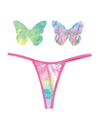 Neva Nude Naughty Knix Rainbow Sherbet Velvet G - String & Pasties - (Color Varies) Multi