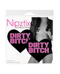 Neva Nude Dirty Bitch Heart Pasties - Black/Pink