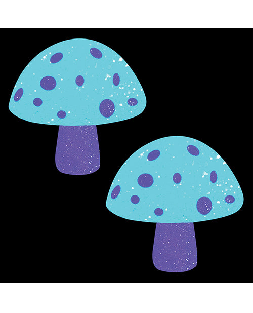 Neva Nude Black Light Glitter Shroom Pasties - Pink/White