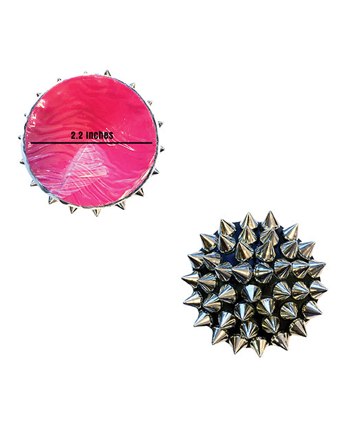 Neva Nude Burlesque Bowser Spike Pleather Reusable Silicone Pasties - Silver/Black